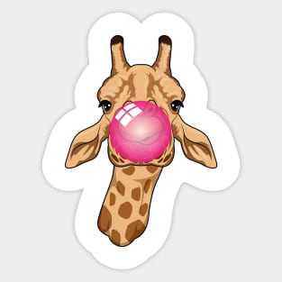 Giraffe with Bubblegum Sticker